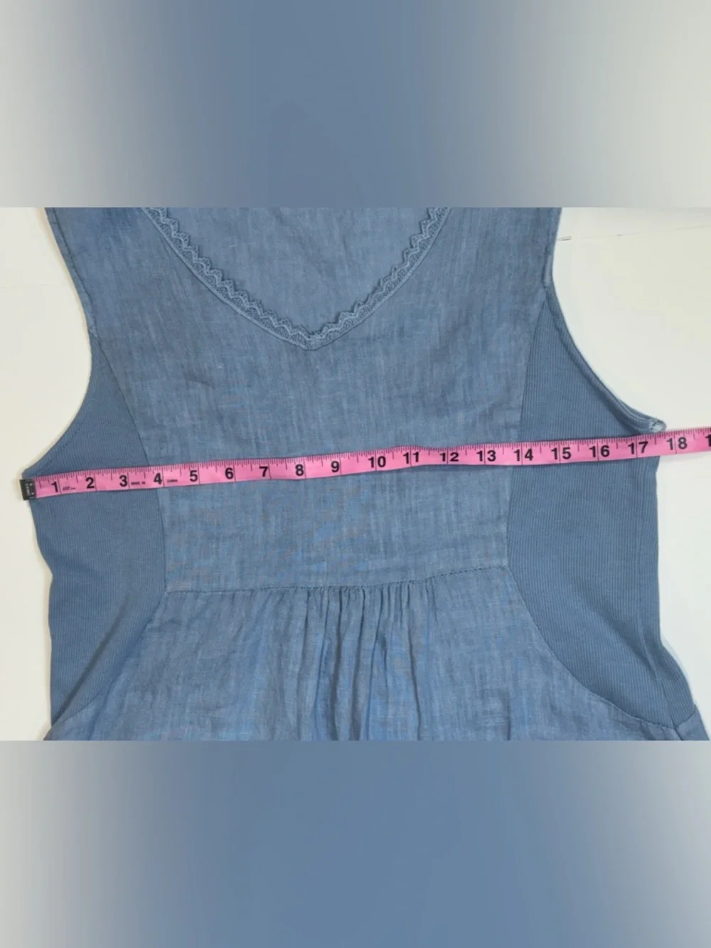 Terzo Millennio Light Blue Sleeveless Italian Linen Dress Small - Picture 6 of 10